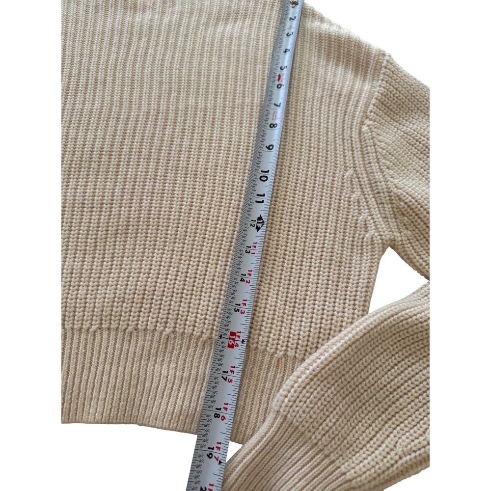 Aritzia Wilfred Montpellier 100% Merino Wool Cream Mock Neck Sweater Size M - Picture 5 of 7